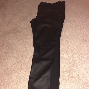 Half leather jeggings